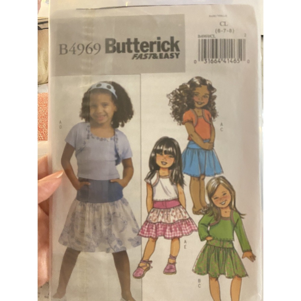Butterick 4969 Girls Skirt and Shirt Sewing Pattern Size 2-5 Fast & Easy Cut